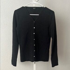 JCREW Black Button-Up Cardigan 100% merino wool